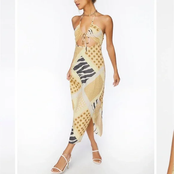 what to wear with halter neck dress Beyond Yoga SoftWash Linen Halter Dress main image 0